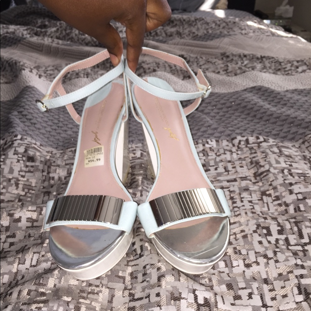 Christian Siriano Light Blue Block Heel Size 12
